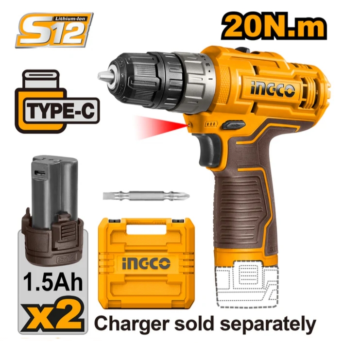 دریل شارژی  12ولت چکشی اینکو تایپCDLI12202  C
