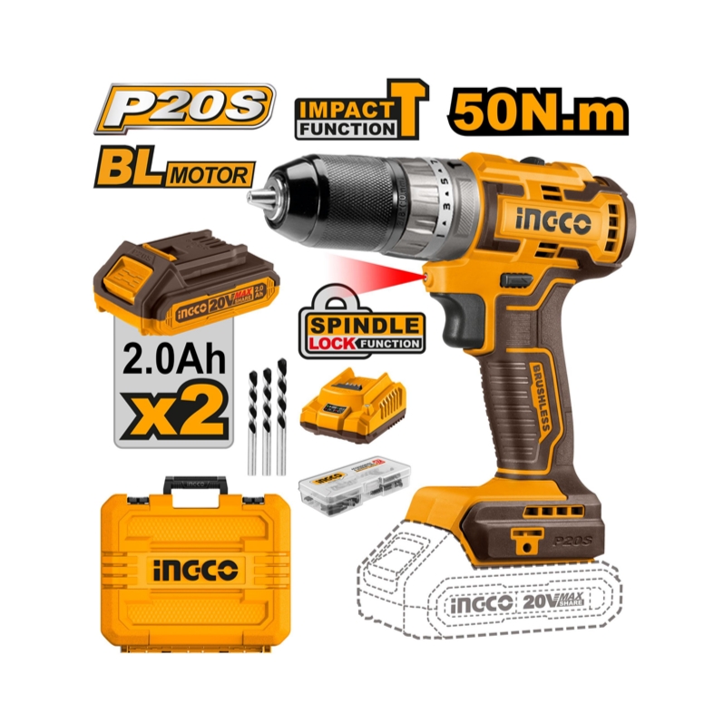 دریل شارژی 20 چکشی براشلس